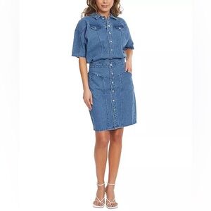 Gloria Vanderbilt x Christian Siriano Dolman-Sleeve Denim Mini Dress Size 8